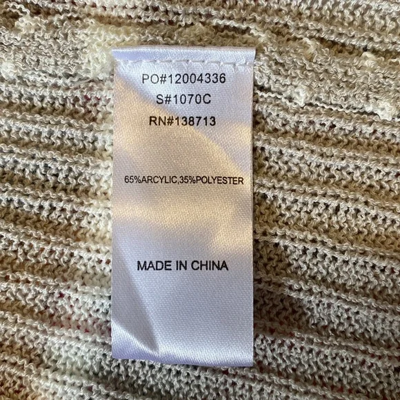 DOE & RAE Striped Long Cardigan NWT LARGE - Picture 4 of 6